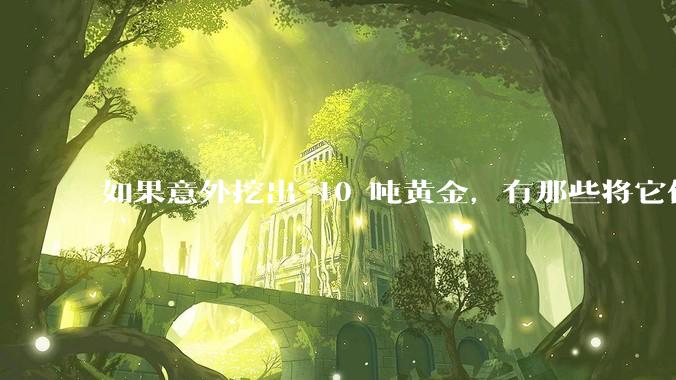 如果意外挖出 10 吨黄金，有那些将它们洗白、正常使用的方法？