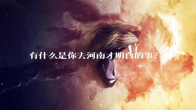 有什么是你去河南才明白的事？