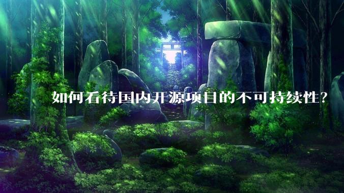 如何看待国内开源项目的不可持续性？